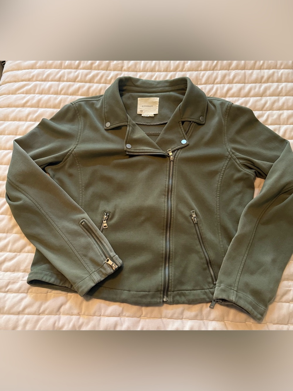 Anthropologie Olive Green Moto Jacket